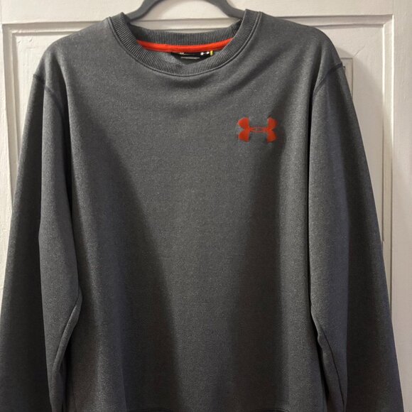 Under Armour Crew Neck – Dark Grey with Orange Logo - Picture 1 of 4
